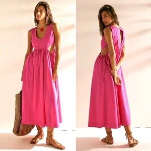 Free People Pink Midi Dress